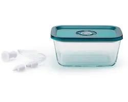 Solis Crystal Vac Container 370 ml Récipient hermétique - Boîte de conservation sous vide - Récipient hermétique sous vide - Verre borosilicaté - Pour une conservation plus longue des aliments