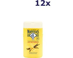 12x Le Petit Marseillais Crème de douche - 250ml - Lait de vanille
