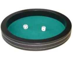 Hot games Dobbelpiste zwart 28cm met 5 dobbelstenen