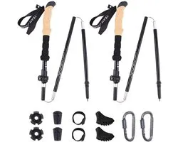AWANG 2pc/set Hiking Trekking Poles Hiking Poles Aluminum Walking Poles Foldable Lightweight Carbon Fiber Telescopic - ShopVlot