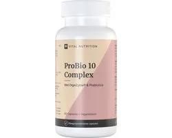 Vital Nutrition ProBio 10 Complex - 10 bacteriestammen - 9.6 miljard KVE - Prebiotica - DigeZyme® enzymen - 60 capsules