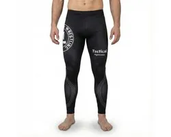 Tactical Fightwear Rashguard Legging Unisex – Short de compression pour MMA, BJJ, Grappling & Kickboxe – Zwart – Taille S