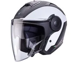 Caberg Soho Milano Mat Zwart Wit Jethelm - Helm