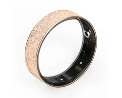 WizBay Premium Select® Gouden FrostLook Smart Ring Dames Heren - Oplaad Case - Hypoallergeen - Hartslag & Slaap Monitor - IP68 Waterdicht - O2 Meting - Gesture Functie - Multiple Sport Modi - #12