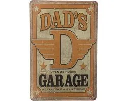 Panneau mural - Garage de papa ouvert 24 heures sur 24 - sympa pour le garage ou comme cadeau