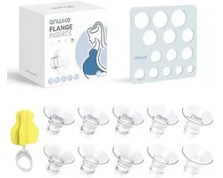 10pcs flange inserts 13/15/17/19/21mm, compatible with Momcozy M5 S9/S12 Pro/Medela/KISSBOBO/Jheppbay, breastfeeding accessories for breast pumps, can reduce the 24mm channel to other sizes
