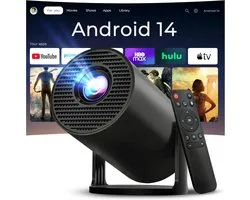 Mini Projector - Draagbare Videoprojector - 4K Resolutie - Bluetooth 5 en WiFi 6 - Voor Telefoon en TV-Stick