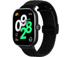 Strap-it Geweven nylon bandje - geschikt voor Xiaomi Redmi Watch 6 / Redmi Watch 6 Active / Redmi Watch 6 Lite / Redmi Watch 5 / Redmi Watch 4 / Xiaomi Smart Band 10 Pro / Smart Band 9 Pro / Smart Band 8 Pro (zwart)