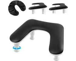 EBANKU Nail Arm Rest for Nail Technology with Cover, U-Shaped 3 Height Adjustable Manicure Armrest, Black Nail Hand Rest, PU Leather Hand Rest Cushion for Manicure, Nail Technician