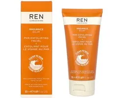 REN Clean Skincare PHA Polyhydroxy Acid Exfoliating Facial Gentle Brightening Exfoliator for Face Chemical Enzymatic & Physical Exfoliants Suitable for Blemish Prone & Sensitive Skin