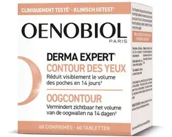 OENOBIOL Derma Expert Oogcontour 60 tabletten - Vermindert zichtbaar het volume van de oogwallen na 14 dagen - Druivenpitextract, vitamine C, B2 en zink