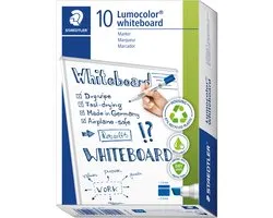 STAEDTLER Lumocolor Whiteboard marker met beitelpunt - blauw - doos met 10 stuks