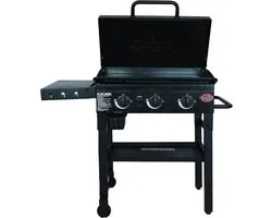 Char-Griller Flat Iron Gas Plancha – Plancha à gaz à 3 brûleurs – Plaque de cuisson en acier avec revêtement en porcelaine (±3350 cm²) – Répartition uniforme de la chaleur – pour 4-6 personnes