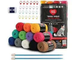 Red- Heart Super Saver Yarn Knitting Kit - Accessories for Knitting Crochet Amigurumi