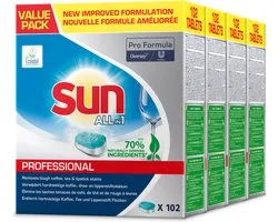 Sun Professional - Vaatwastabletten All in 1 Pro Formula - 4 x 102 stuks - Voordeelverpakking