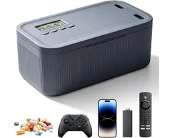 Timed Lock Box, mobiele telefoon kluis met tijdslot, tijdvergrendelingscontainer met 2 werkmodi, tijdslotbox voor zelfcontrole, verslavingsmanagement, veilige opslag, 23,9 x 13,1 x 9,6 cm