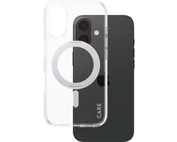 CARE by PanzerGlass Feature Case - Transparant w. - Zilver Kickstand & MagSafe iPhone 16