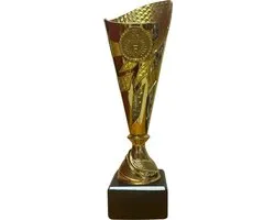 Trophée de luxe - coupe de prix - or - plastique - 21 x 7 cm - prix sportif