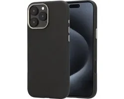 Valenta - Backcover iPhone 16 Pro Max - Magsafe Hoesje Zwart - Eco Leer - Style