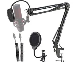 QuadCast Boom Arm met Mic Pop Filter - Microfoonstandaard en 3-laags Pop Filter voor HyperX QuadCast S Gaming Mic door YOUSHARES