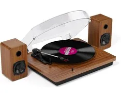 Platenspeler met Bluetooth en USB - Vinyl stereoluidsprekers - RCA Player - Houtkleur - Phono-grammofoon - Home entertainment - Geschikt voor vinylplaten