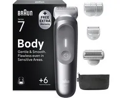 Braun Body Groomer Series 7 BG7550 +6 Verzorgingstools - Trimmen & Scheren - Waterdicht - Grijs