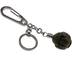 Porte-clés Monkey Fist en Paracorde Vert avec Mousqueton en Acier Inoxydable, Unisexe - Fait main par esde2