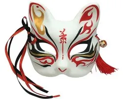 Kitsune Fox Mask - Half gezichtsmasker - Cosplay voor feest - Perfect voor masquerade - SnelShoppen