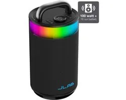 Mini enceinte Bluetooth JLAB Pop Party avec Siècle des Lumières – Autonomie de 8 heures – 5 Watt – Appairage multiple – Égaliseur via application – Sans fil – Étanchéité IPX6 – Zwart