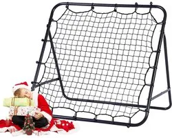 Voetbal Training Net - Oefen Rebounder - Balvaardigheid Trainen - Verstelbare Hoek - 62 x 62 cm - Zwart
