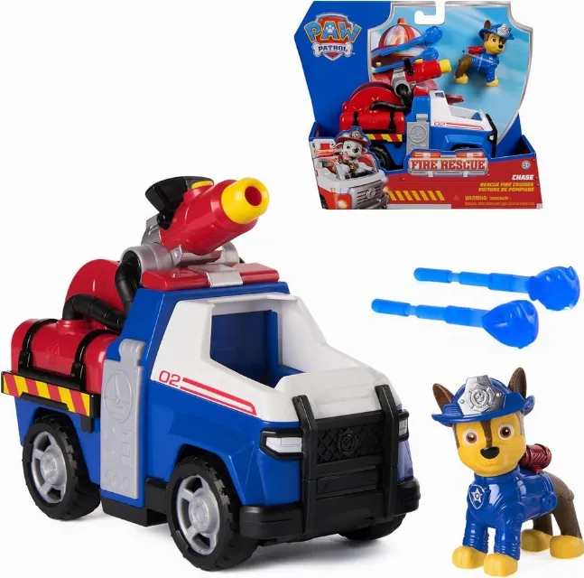 Paw Patrol  Pat Patrouille  Véhicule Figurine Chase Fire Rescue Mission Pomp