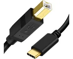 Printerkabel - USB C naar USB 2.0 B Kabel - Midi Kabel USB C - Printerkabel - Geschikt voor MIDI, Midi Keyboard, Midi Controller, Midi Interface, Printer, Scanner, Fax