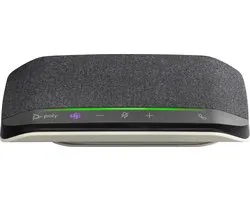 HP Poly Sync 10-M – Draagbare Speakerphone – USB-A & USB-C – Conferentiespeaker met Microfoon – Geschikt voor Microsoft Teams – Zilver