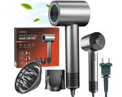 Ciriel CurlTouch™ Pro - Föhn met Diffuser - Krullen - 110.000RPM - Ionische Haardroger met Borstel - 3 Standen - 2 Opzetstukken - Reisföhn - Sèche Cheveux - Krul Feun Set - Haarföhn met Defuser - Hair Blow Dryer - Kappersfohn - Touchscreen