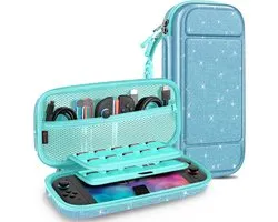 Zandarix compatible avec Nintendo Switch 2 - Étui de protection Shell - Sac de voyage portable avec 20 emplacements pour cartes de jeu - Poche intérieure pour Accessoires de vêtements pour bébé - Étoiles bleues