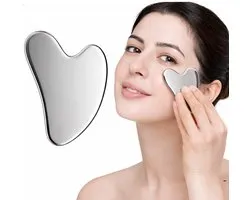 Gua Sha Metaal – RVS Gua Sha Steen voor Gezicht & Nek – Koelend – Spierontspanning & Huidverzorging