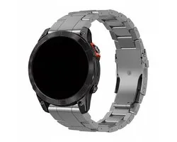 Bracelet Titanium - compatible avec Garmin Fenix 5 (PLUS) / 6 (Pro) / 7 (Pro) / 8 (47 mm) / E (47 mm) / Epix (Pro) (2) 47 mm / Approach S60/S62/S70 47 mm / MARQ / Instinct 1/2/3 - gris