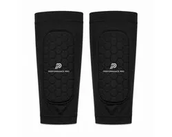 Protèges-tibias Performance Pro Mini intégrés - Protèges-tibias de football - Manchon pour protège-tibias - Protège-tibias de football - 12 ans et plus et Adultes - 14 x 7 cm - Avec pochette de rangement - Zwart