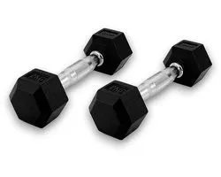 LOT de 2 x 2 KG Dumbbell Hexagonaux CRACK | Forme hexagonale stable | Durable et confortable | Polyvalent et fiable pour Musculation