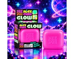 NeeDoh® Nice Cube Glow – Roze – 1 Stuk – Squishy – Fidget Speelgoed – Anti-Stress