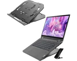 Lenovo 2-in-1 - Laptopstandaard - Verstelbaar - Opvouwbaar - Zwart