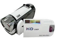 Caméra vidéo HD 1080P 16MP – Caméscope avec zoom numérique 16x – Écran rotatif 2,7” – Caméra Vlog pour enfants et débutants – Blanc