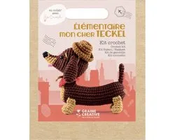 Graine Créative Haakpakket Teckel Amigurumi - 18 cm knuffel hond - Cadeau
