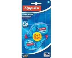 Tippex Tipp-Ex Pocket Mouse Correctierollers - 10 m x 4.2 mm - Pak van 2+1 Stuks
