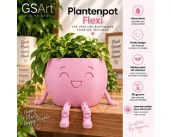 GSArt Plantenpot Flexi – Waterdichte 3D Geprinte Bloempot met Flexibele Benen - Mat Roze