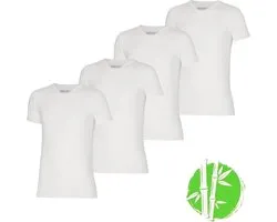 Apollo bamboo heren t-shirts | V-hals | MAAT M | 4-pack | wit