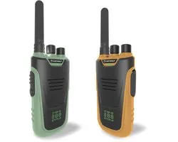 KIDYWOLF KIDYTALK Walkietalkies voor Kinderen - Set van 2 - Bereik tot 6 km - Oplaadbaar - Zaklamp & Verlicht Display - Groen & Geel - 5+