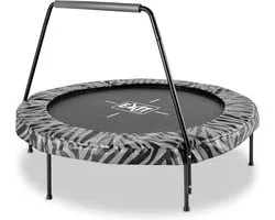 EXIT Tiggy Trampoline ø140cm - met Beugel - Rond - Kindertrampoline - Zwart/grijs