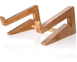 DWIH - Laptop standaard van bamboe - Ergonomisch werken - Universeel - Laptop verhoger - Laptophouder - Laptop accessoire