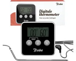 Vleesthermometer BBQ Thermometer - Oventhermometer Keukenthermometer Kookthermometer - Kerntemperatuurmeter Voedselthermometer Kernthermometer - Suikerthermometer Kook Thermometer Vlees Oven Keuken - Temperatuurmeter Digitaal - Barbecue Accessoires